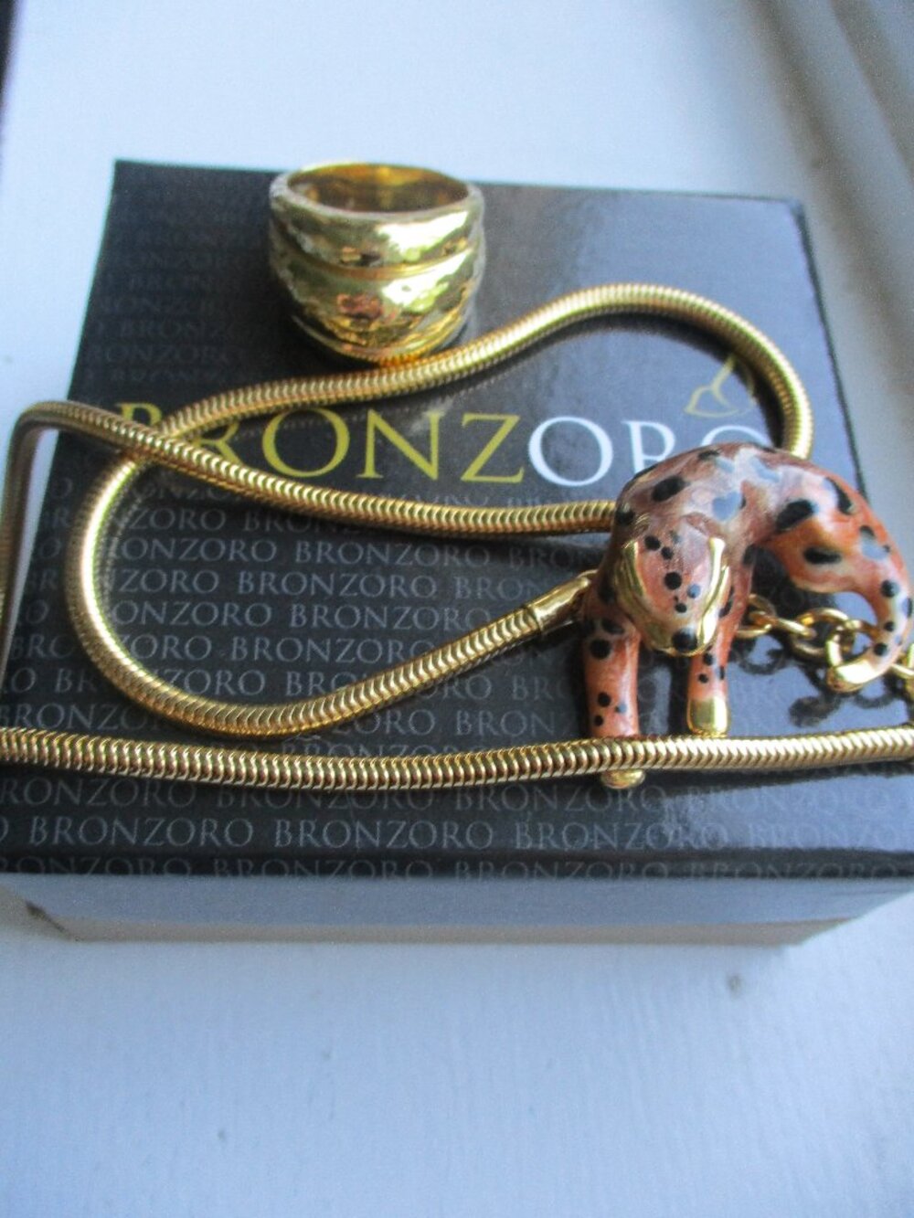 TSC BRONZORO NECKLACE AND TOSCANA  ITALIANA SIZE 10 RING NEW